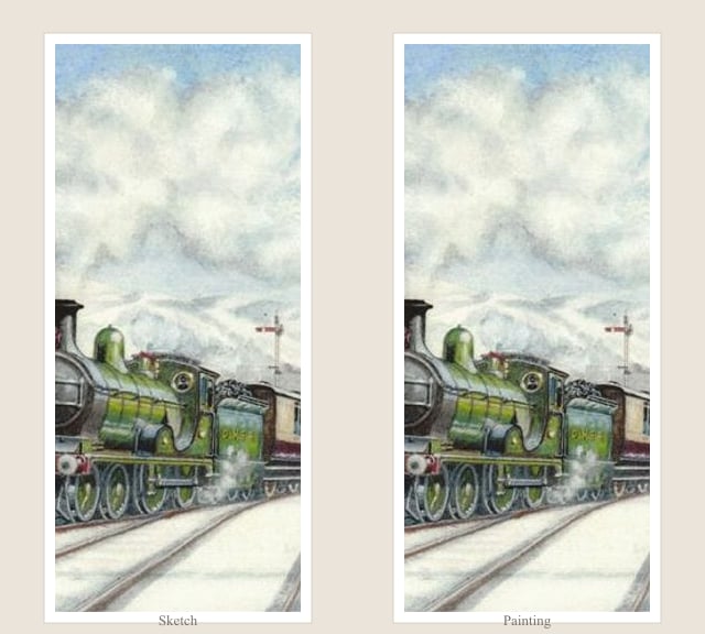 Sketch & painting pair sample